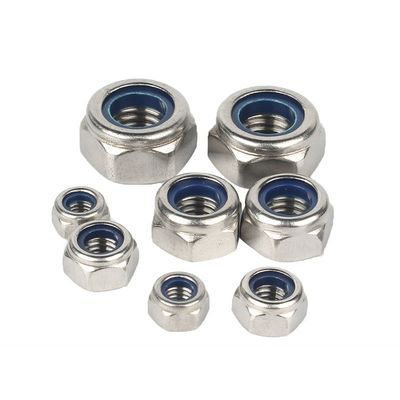 DIN982 진크 접착 된 헥스 나일론 삽입 잠금 견과류 ISO7040 산업용 4.8/6.8/8.8 등급