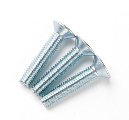 Handan Fastener 직선 흰색 파란색 구강 접착 DIN7991 CSK 평면 헤드 헥스 소켓 볼트 나사